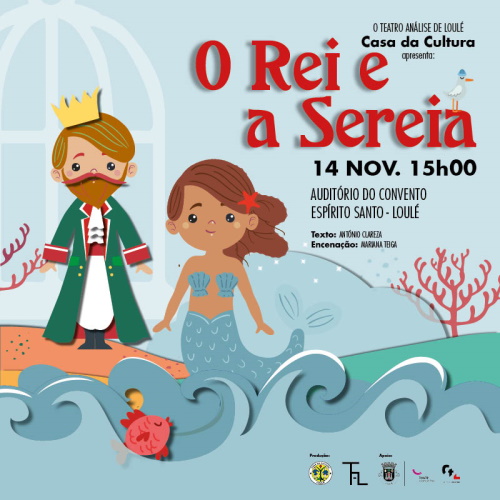 Cartaz "O REI E A SEREIA" teatro para a infância
