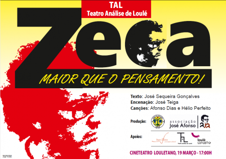 cartaz 19 março "Zeca maior do que o pensamento"