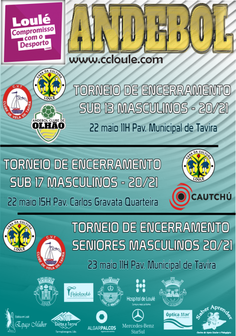 cartaz jogos clube andebol casa da cultura de Loulé 22 e 23 Maio 