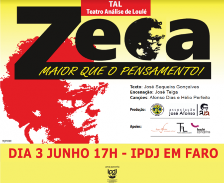 cartaz "zeca Maior do que o Pensamento" 3 Junhol 17H IPDJ Faro