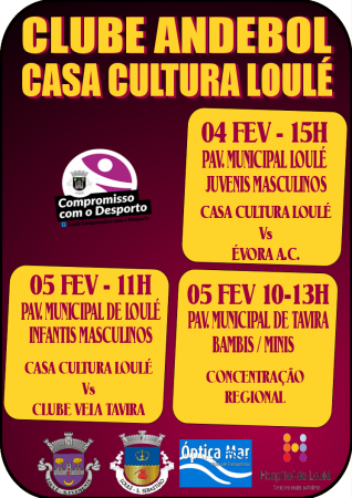 cartaz jogos andebol Casa da Cultura de Loulé 04 e 05 Fev