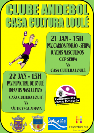 cartaz andebol casa cultura loulé 21 e 22 Janeiro