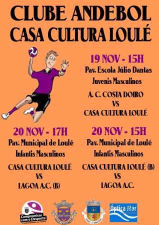 cartaz andebol casa da cultura Loulé 19 e 20 Novembro