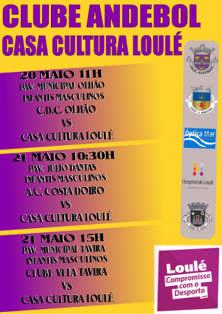 cartaz jogos andebol casa da cultura de loulé 20 e 21 Maio 