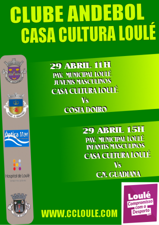 cartaz jogos 29 Abril Casa da Cultura Loulé - andebol