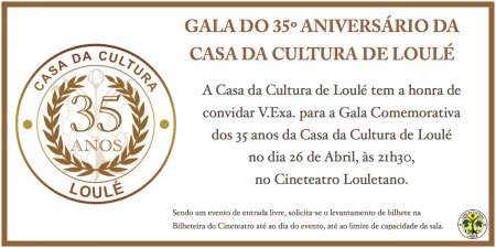 Convite Gala do 35º aniversário da Casa da Cultura