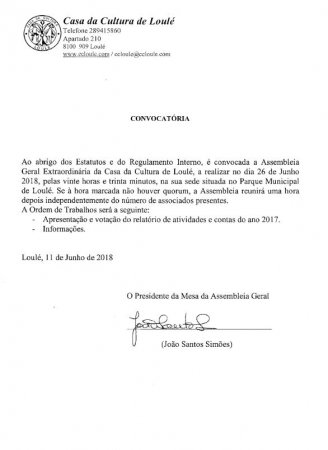 convocatória Assembleia geral ccl