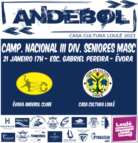 Andebol Casa Cultura Loulé jogos 21 jan 2023