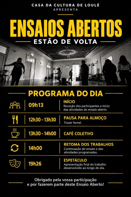 cartaz ensaios abertos cartaz ensaios abertos